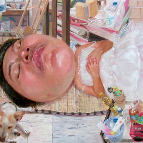 วิถีการนอน (The way of sleeping), Oil on Canvas, 180x230 cm.