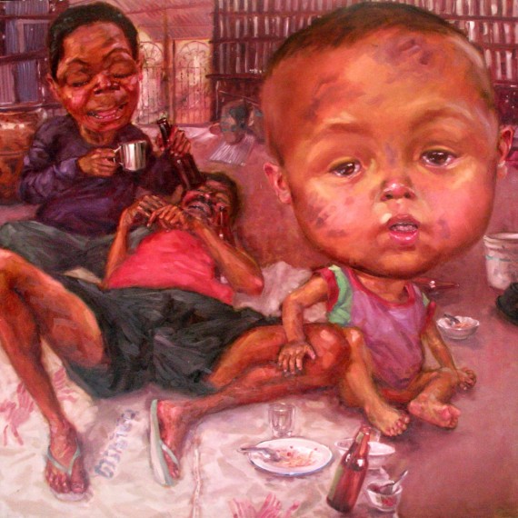 ผู้นำครอบครัว (The Family Leaders), Oil on Canvas, 200x200 cm.