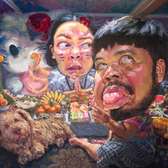 "Siam Magician", Oil on linen, 200x200 cm, 2024.