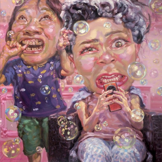 "Hair Washing", Oil on canvas, 100x100 cm, 2024.